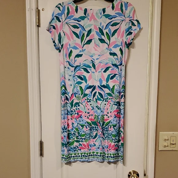 Lilly Pulitzer UPF 50+ Sophiletta Dress Water Lily Green Leaf Me In Paradise - Picture 6 of 6